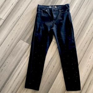 DG2 Black Denim Jeans with Rhinestones